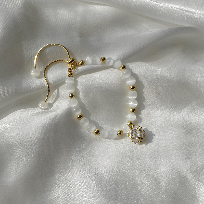 星月猫眼石手链女气质网红ins小众设计转运珠手环闺蜜学生手饰品猫眼