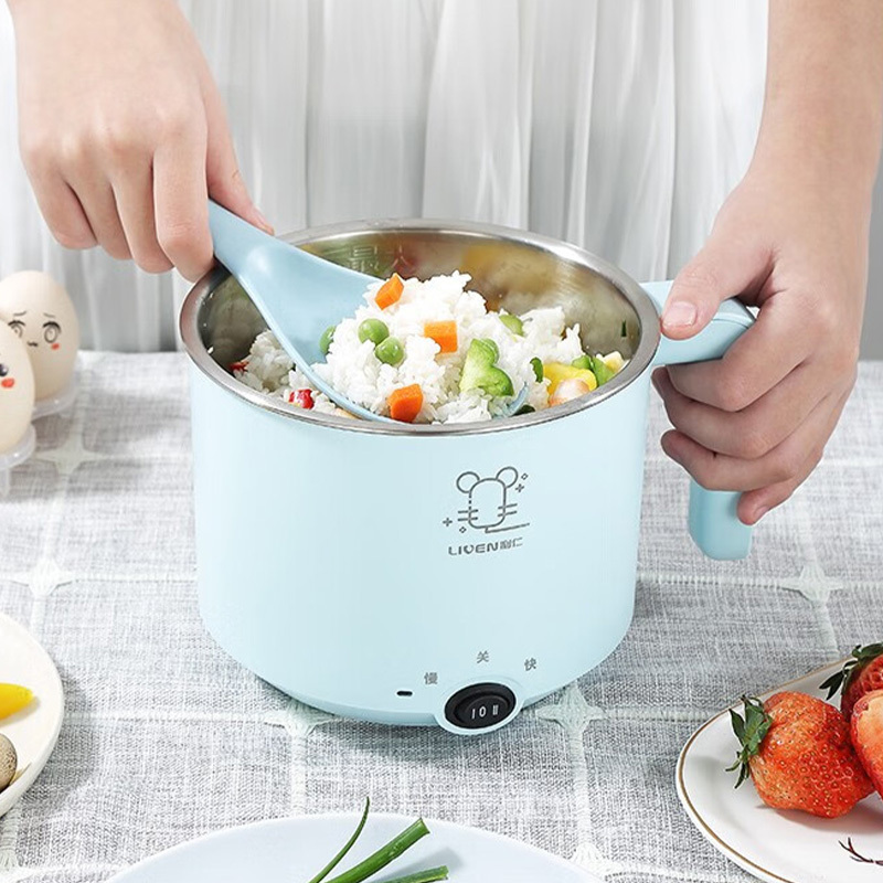 利仁电煮锅1L上蒸下煮多功能电煮锅不锈钢内胆宿舍锅LPHG-5高清大图