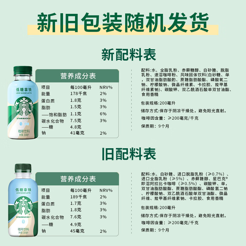 星巴克星小咖低糖拿铁200ml*15瓶装C高清大图