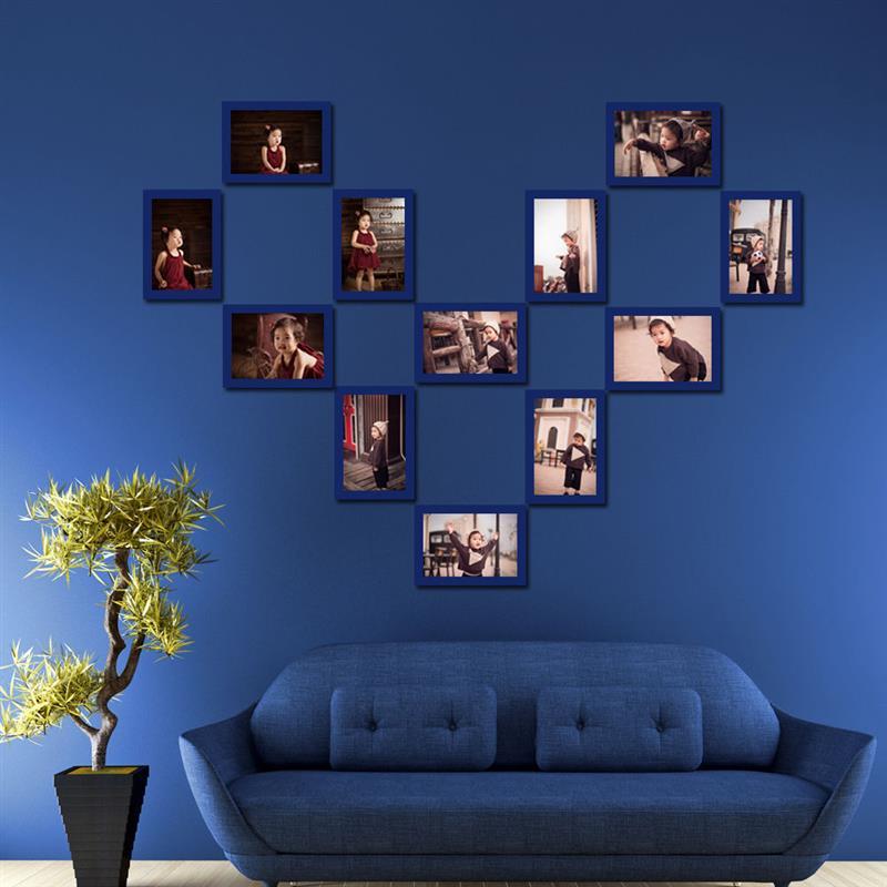 心形照片墙装饰简约相框墙客厅创意爱心背景墙相册框相片挂墙组合全深