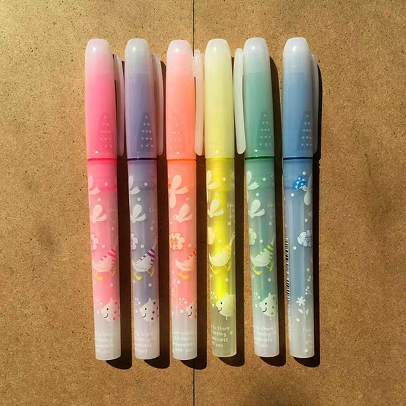 爱好水果香荧光笔6191香香笔标记笔学生用糖果色彩色闪光笔