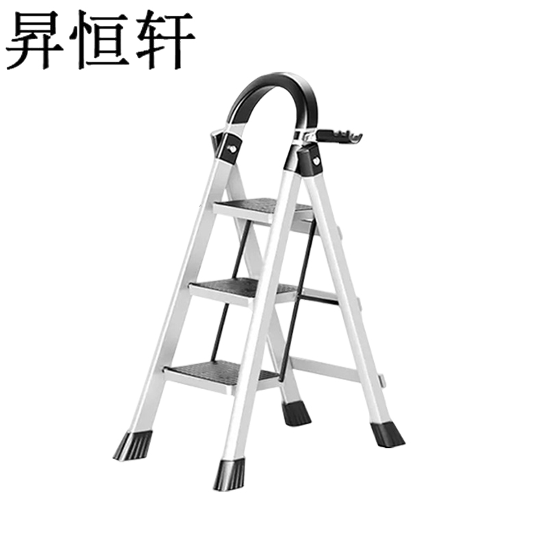 昇恒轩 家用梯子折叠多功能加厚室内人字梯白色三层步梯楼梯便携小型加粗高清大图