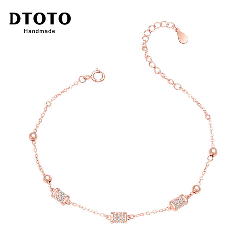 DTOTO S925银小圆柱形小清新时尚简约银手链