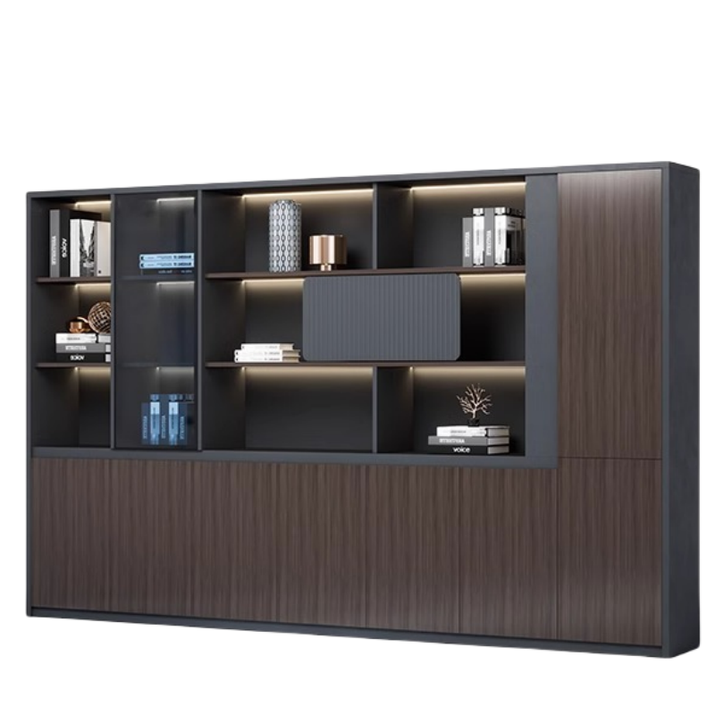 铭思达书柜七门台高清大图