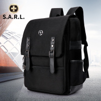 S.A.R.L瑞士双肩电脑包14.1英寸 简约防泼水旅行休闲双肩包 男女通用SW-58007 黑色