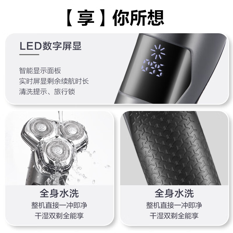 苏泊尔(SUPOR) ES-RT31 旋转式剃须刀 经典三刀头(单位:把)高清大图