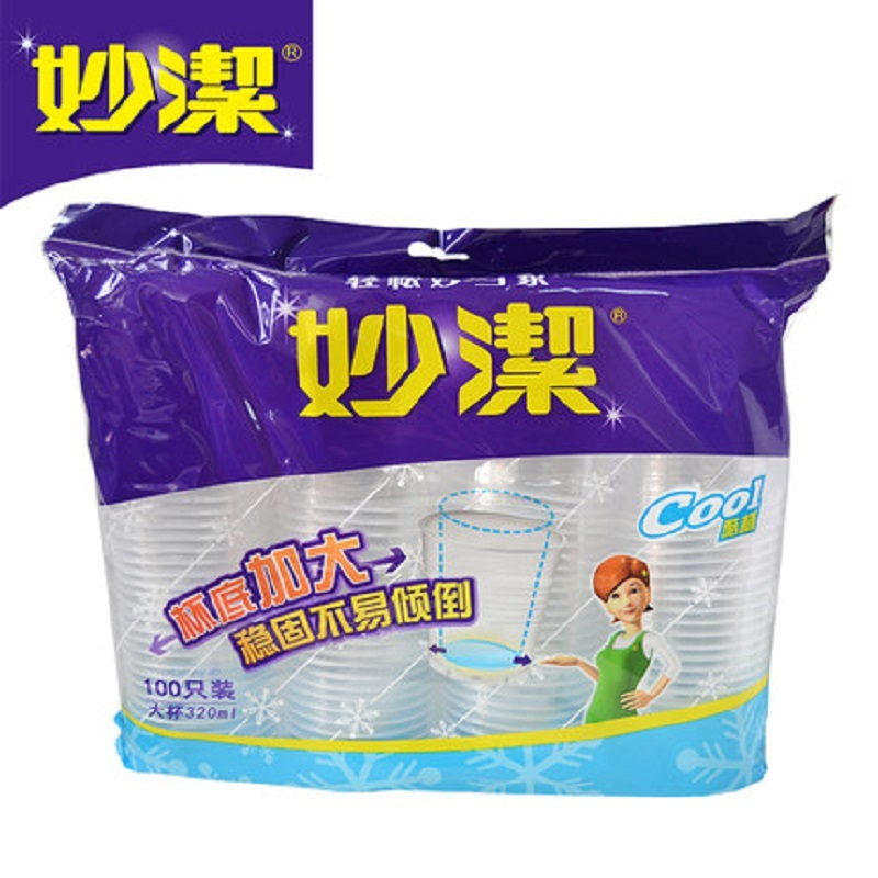 妙洁COOL酷杯320ml 100只装 100只/袋 20袋/箱(单位:箱)