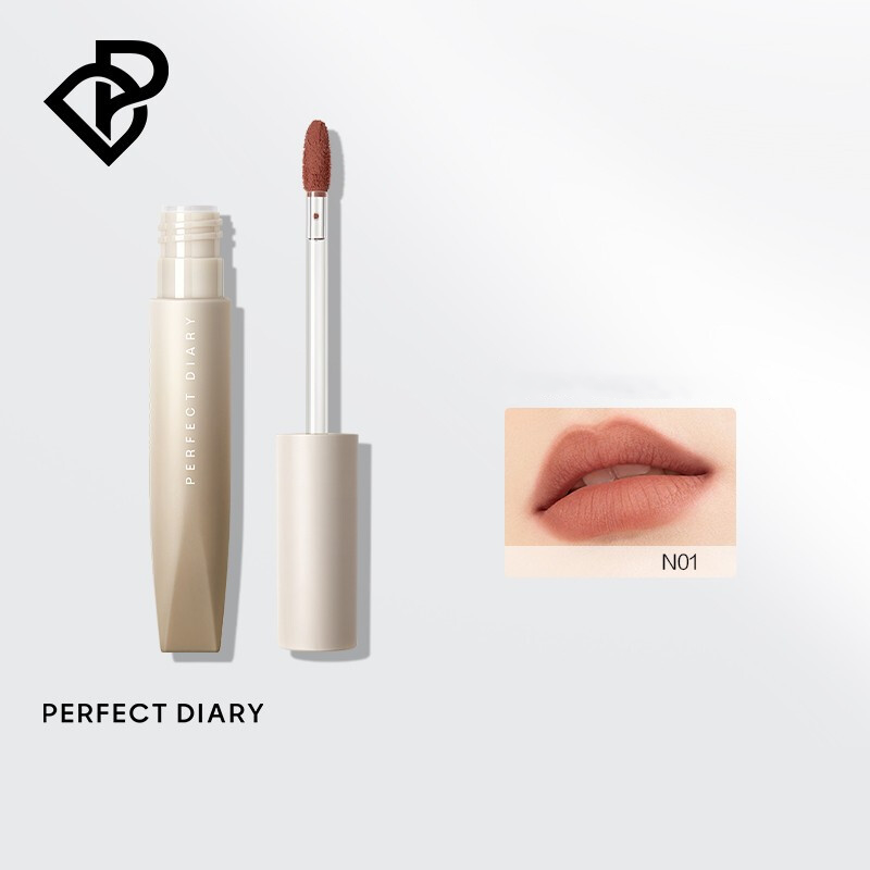 完美日记 绵柔绒雾软陶唇泥 丝绒唇泥不拔干雾面口红 N01 日落绵沙丘