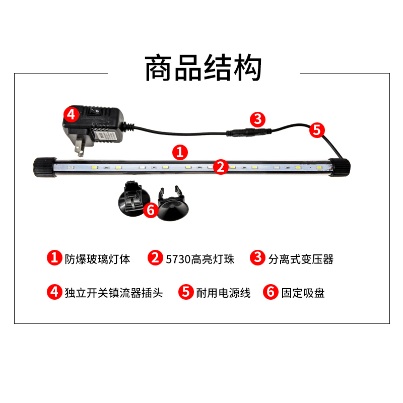 鱼缸潜水灯高亮超亮灯 水族箱防水灯LED水中灯照明灯LED鱼缸灯高清大图