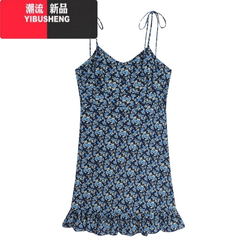 YIBUSHENGM5T6微胖定制 浪漫俘获/甜辣妹碎花吊带连衣裙冰丝开衫两件套