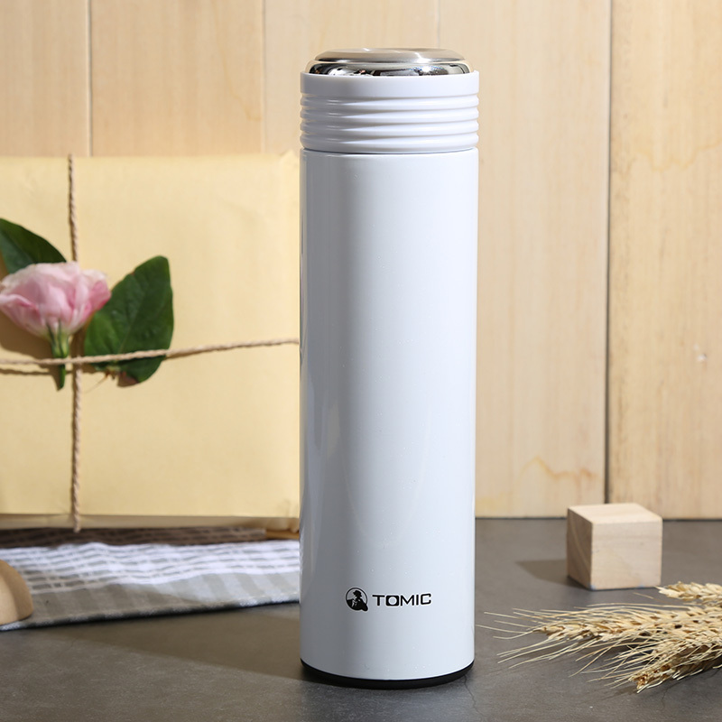 特美刻保温杯纯色不锈钢水杯商务保温杯子 珠光白