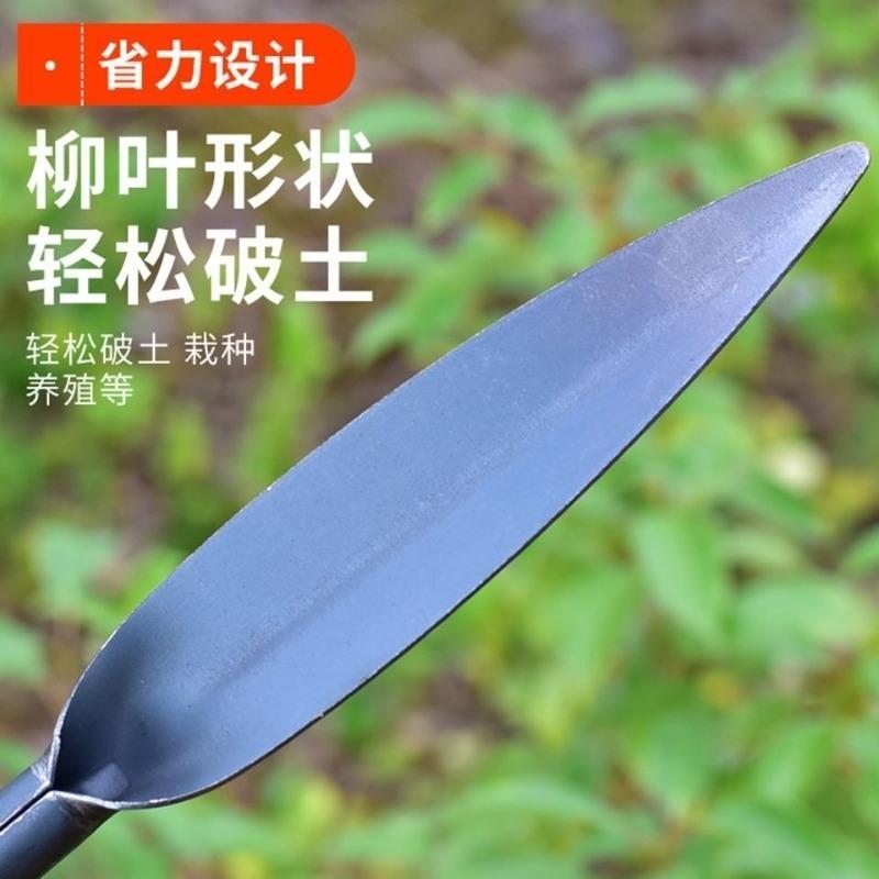 小铲子户外挖野菜铲家用阳台种花工具园艺多肉松土起根器赶海铁锹 柳叶小直尖铲