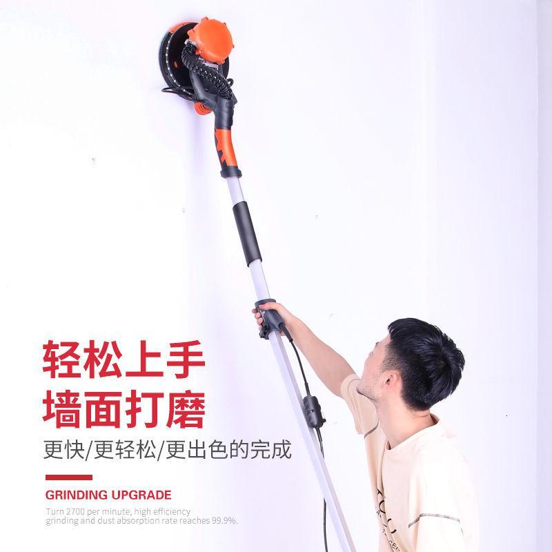 灯带自吸长杆无尘墙面打磨机砂纸机墙壁抛光机自吸砂墙机 双LDE灯2.2M长杆100张砂纸