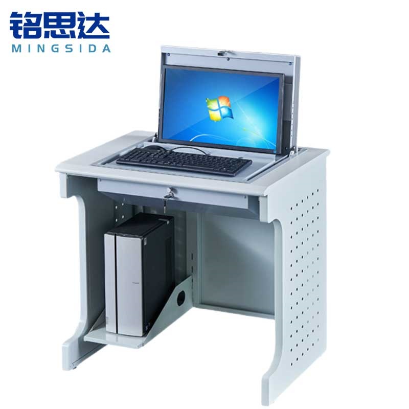 铭思达翻转电脑桌单人位张高清大图