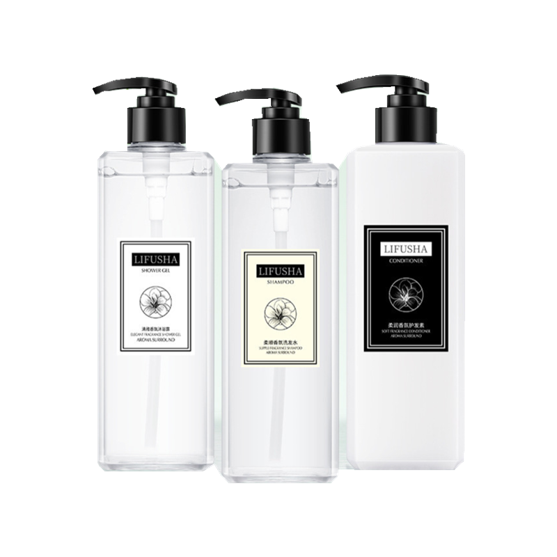 小苍兰 500ml*3瓶洗护套装 去屑洗发水沐浴露深层清洁 柔顺护发素家庭套装 洗护套装高清大图