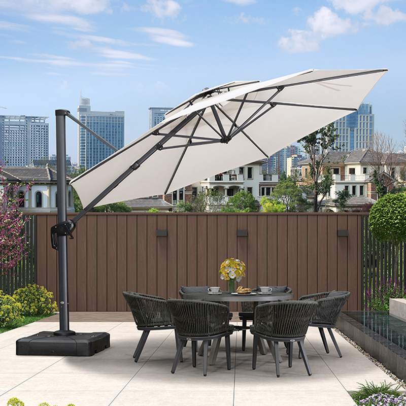 紫叶户外伞庭院伞花园别墅室外罗马伞太阳伞 sunbrella户外遮阳伞 3.5米圆【保10年不褪色370斤水箱】