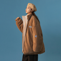 羊羔毛棉服女潮ins设计感小众棉衣2022年新款韩版宽松两面穿棉袄