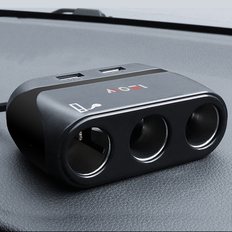 车载充电器一拖三多功能充电器电压监测国产充电器汽车充插座一拖二带