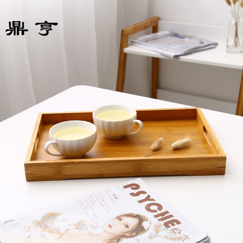 鼎亨花茶具托盘日式茶盘托盘带提手茶托居家竹木制品茶盘点心盘水