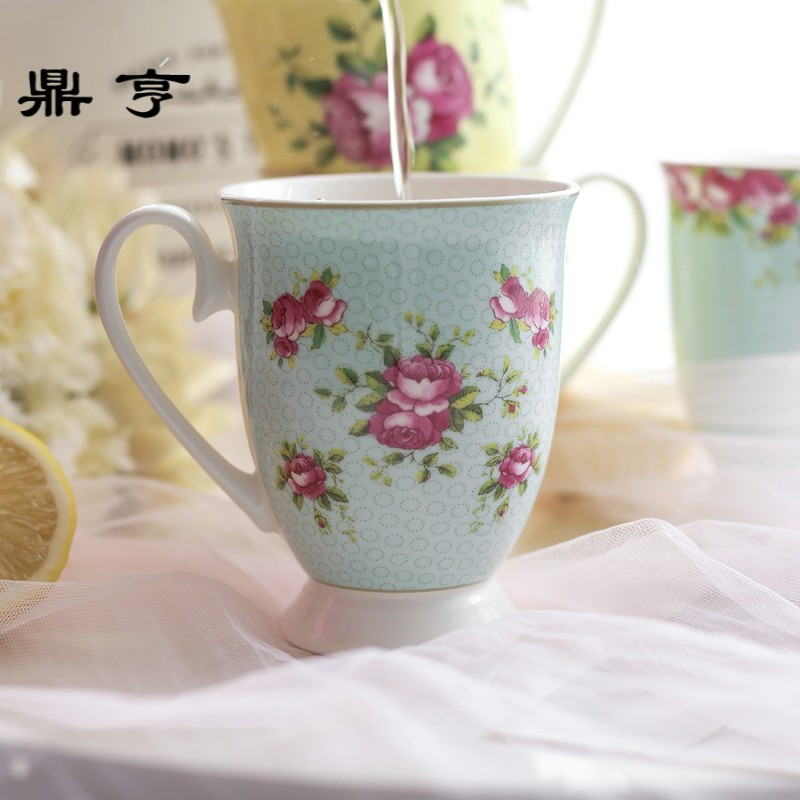 鼎亨出口英国原单马克杯陶瓷水杯精致创意花朵奶杯红茶杯礼品