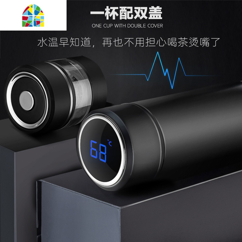 封后茶水分离泡茶杯保温杯男316不锈钢车载便携过滤水杯子 FE 钢本色400M(316不锈钢简约版+智能显温杯盖升级