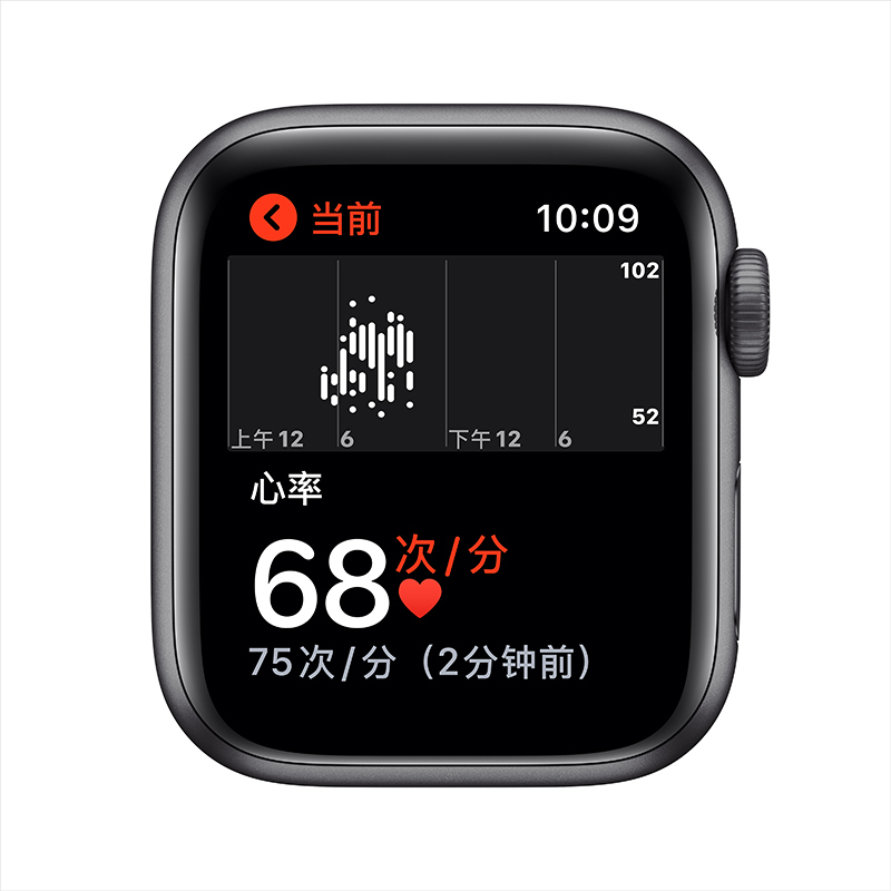 MKQ63CH/A Apple Watch SE 44毫米 GPS版 深空灰色铝金属表壳午夜色运动型表带