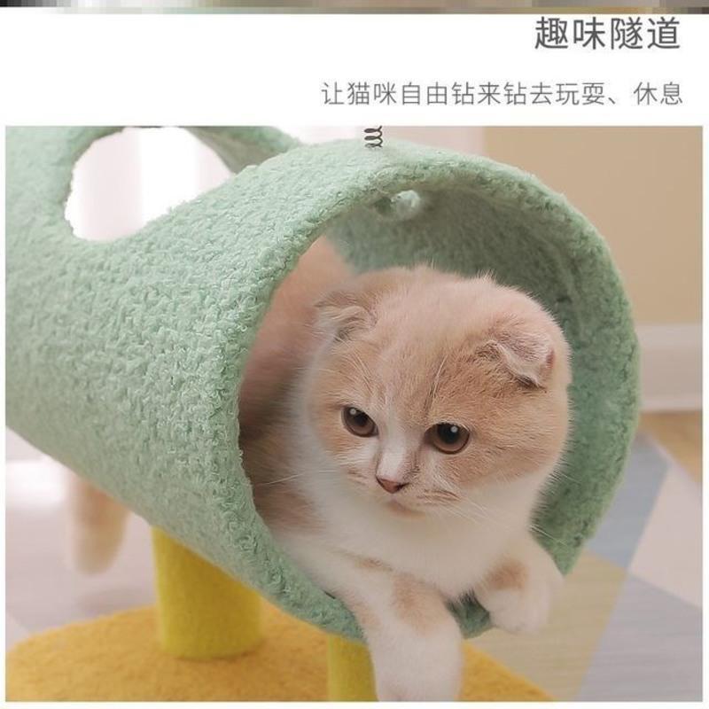 猫爬架玩具颜色随机发送 猫树一体猫爬架小型剑麻猫抓柱不掉屑立式猫抓板猫玩具逗猫神器