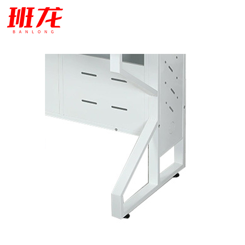 班龙屏风电脑桌0.8m白色套高清大图