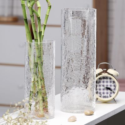 透明玻璃花瓶大号富贵竹百合欧式大水培花器水晶玻璃花瓶摆件宽10高30