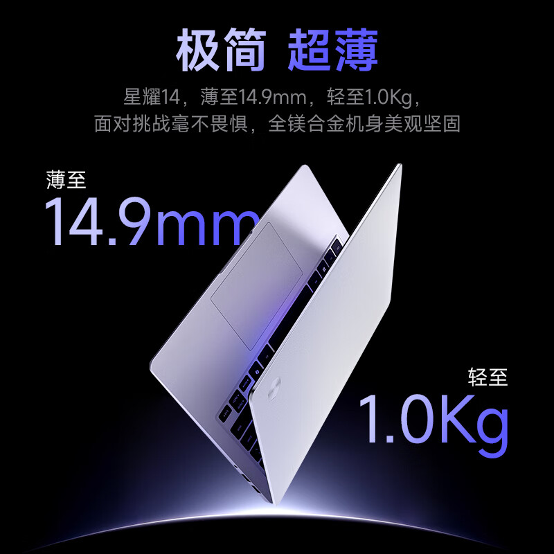 机械革命(MECHREVO)星耀14 14英寸轻薄办公游戏笔记本电脑 定制(R7 H 255 32G 2T 2.8K OLED 120Hz 钛银)高清大图