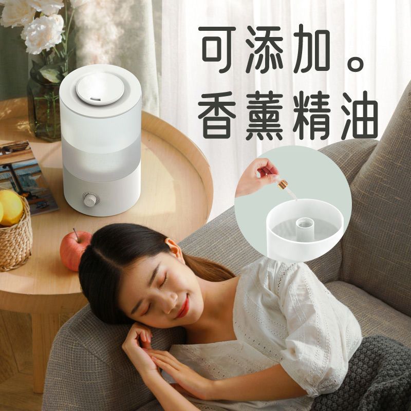 白色 机械款 加湿器家用静音卧室上加水香薰空调孕妇婴儿空气净化小型喷雾