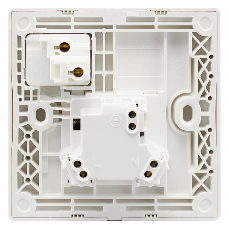 施耐德电气（Schneider Electric）一位带开关一开三孔 墙壁电源插座面板86型 10A 丰尚 白色