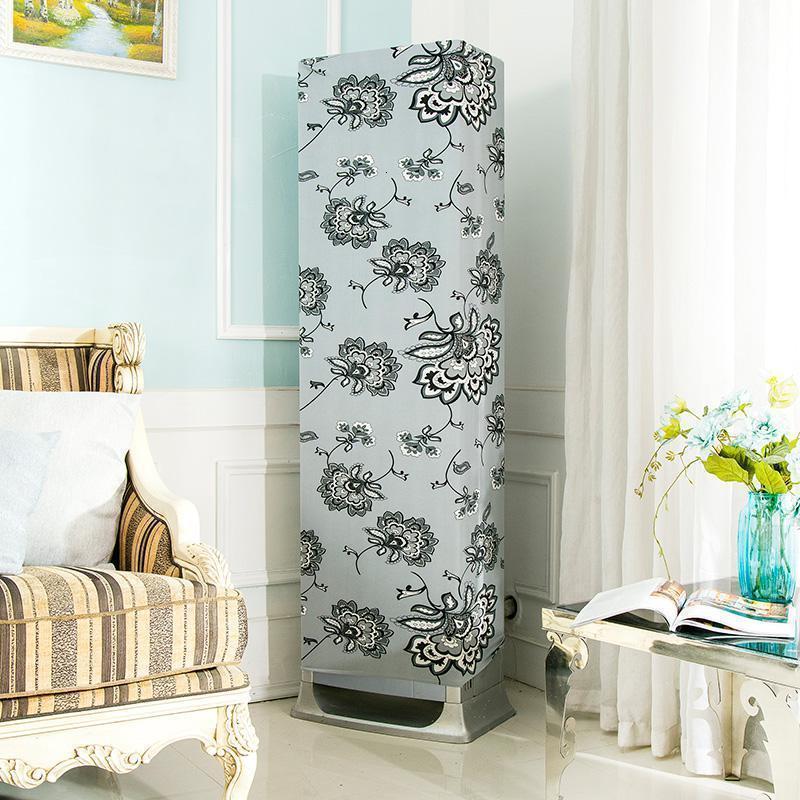 森美人简约柜式空调罩柜机方形空调防尘罩柜机客厅空调套防尘罩立式 特价蔷薇花立式空调罩高180CM以内通用