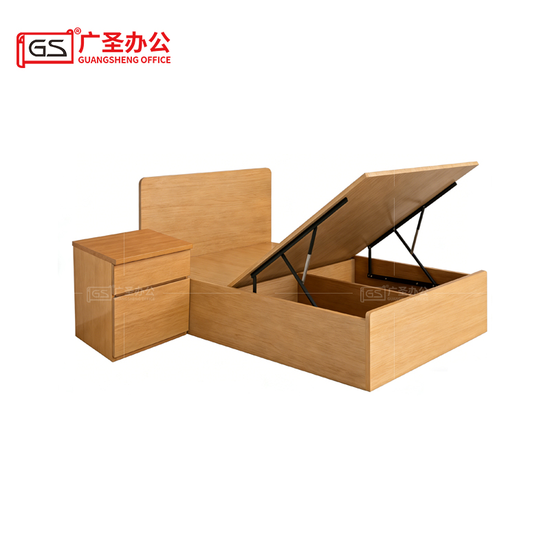 GS 宿舍单人床气压床储物床含床头柜 1000*2000*1000mm高清大图