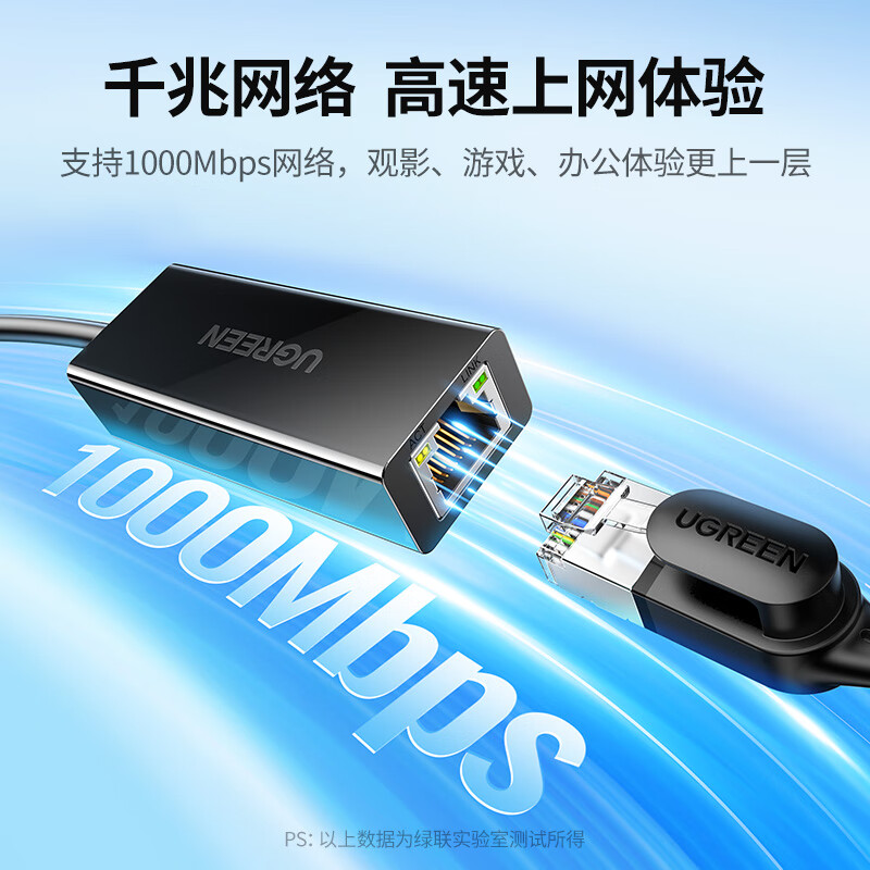 绿联 USB3.0千兆有线网卡转RJ45网线接口 转换器高清大图