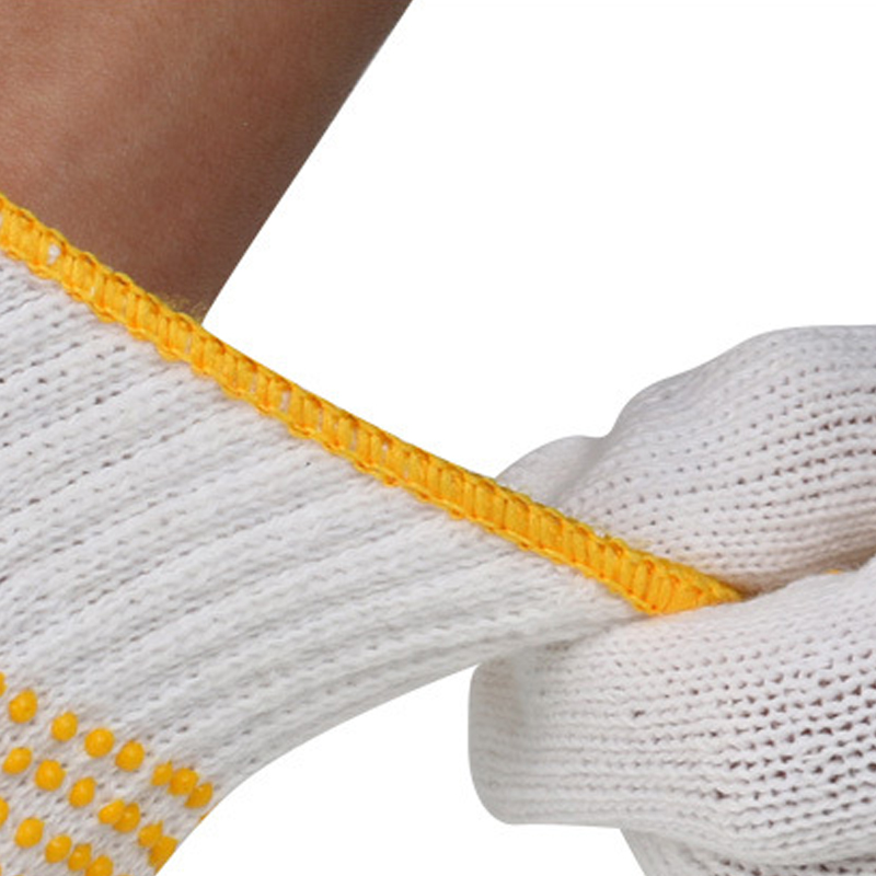 翌嘉YJ5121704点塑手套劳保手套防滑耐磨点胶手套 850g黄点塑(12双)高清大图