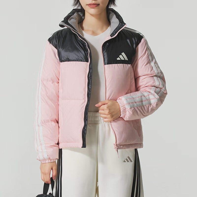 阿迪达斯(adidas) 女装羽绒服新款保暖运动服户外出行休闲羽绒夹克外套KQ5506 ZP KC2483/粉色 L