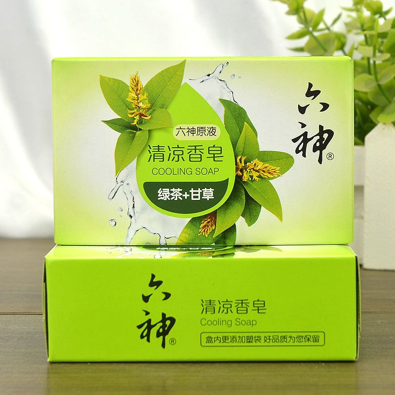 六神香皂125g芦荟绿茶多款可选除菌滋润清爽香皂洗澡洗脸沐浴香皂 绿茶清凉香皂 3块装
