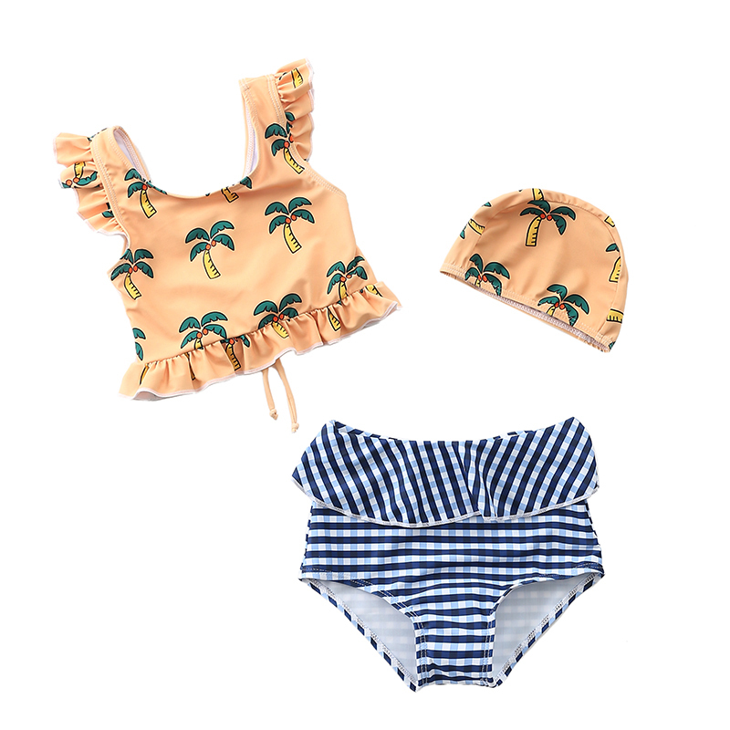 儿童泳衣女童可爱分体比基尼甜美樱桃游泳衣婴幼儿童泳装厂家直销