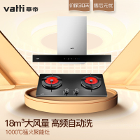 华帝（vatti）18立方风量自动洗 欧式油烟机触控式 油烟机套餐(液化气)i11067+i10002B