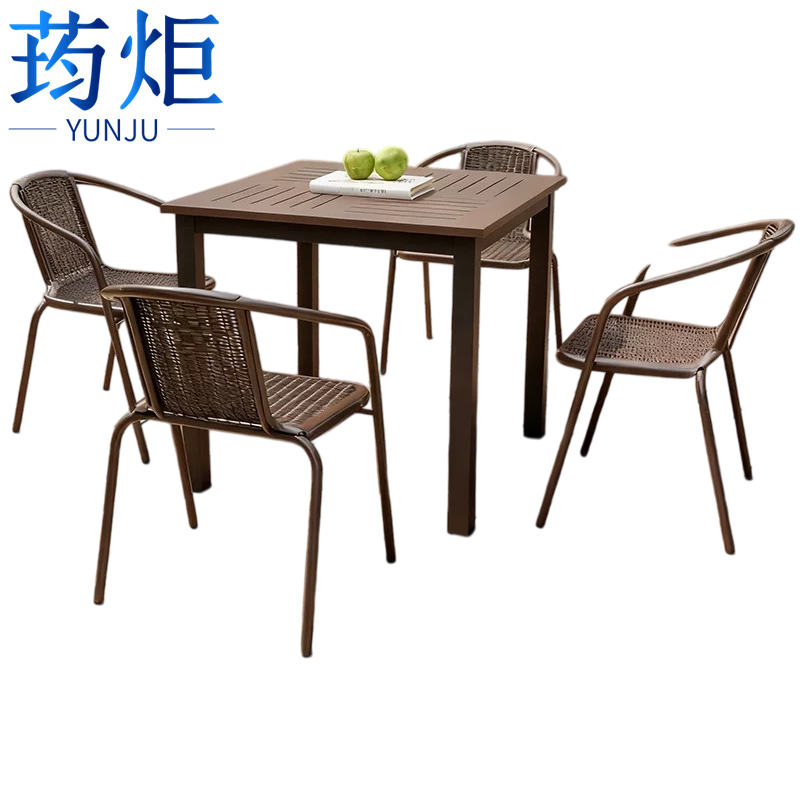 荺炬户外桌椅 80cm方桌+4椅套