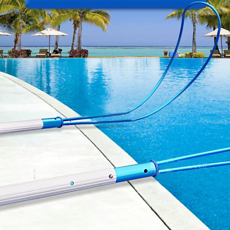 Quntai游泳池弧形救生勾伸缩救生杆救生设备配8米铝合金杆