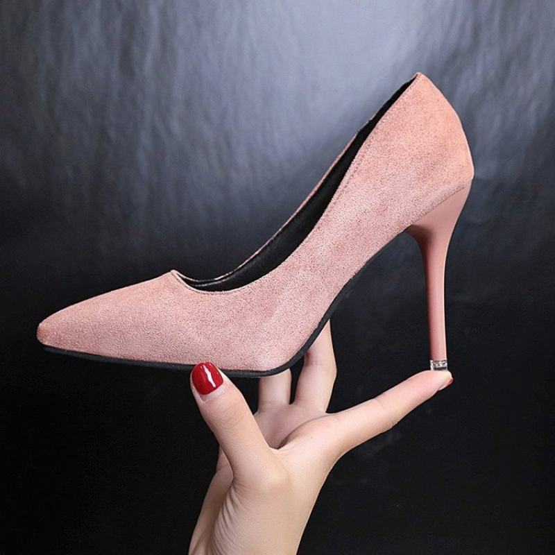 枫述43大码44码胖脚女鞋加宽加肥7cm细跟尖头性感高跟鞋伪娘cosplay