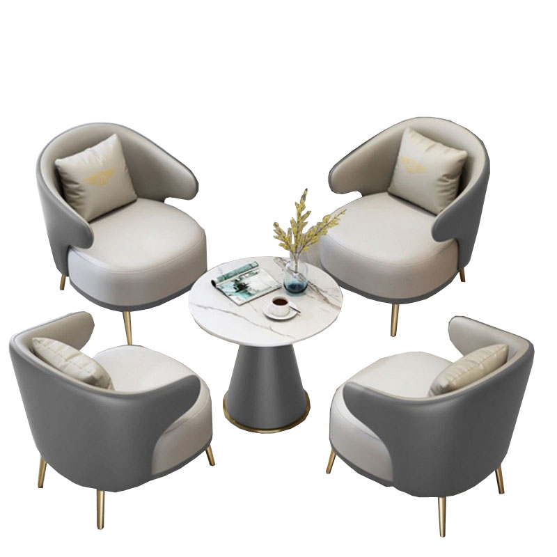 戴劲 洽谈沙发组合轻奢售楼处谈判小圆桌洽谈沙发桌子 1圆桌4沙发