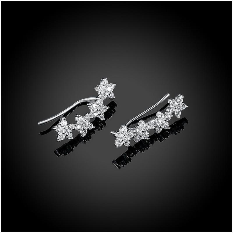 E067 Silver Earrings 925纯银耳环日韩耳钉女气质长款简约防过敏送女朋友七夕情人节礼物