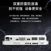 博扬 综合业务电话光端机 4路E1+16路电话+4路百兆物理隔离网 单纤20km 机架式 1对价 BY-16P4E4Fv