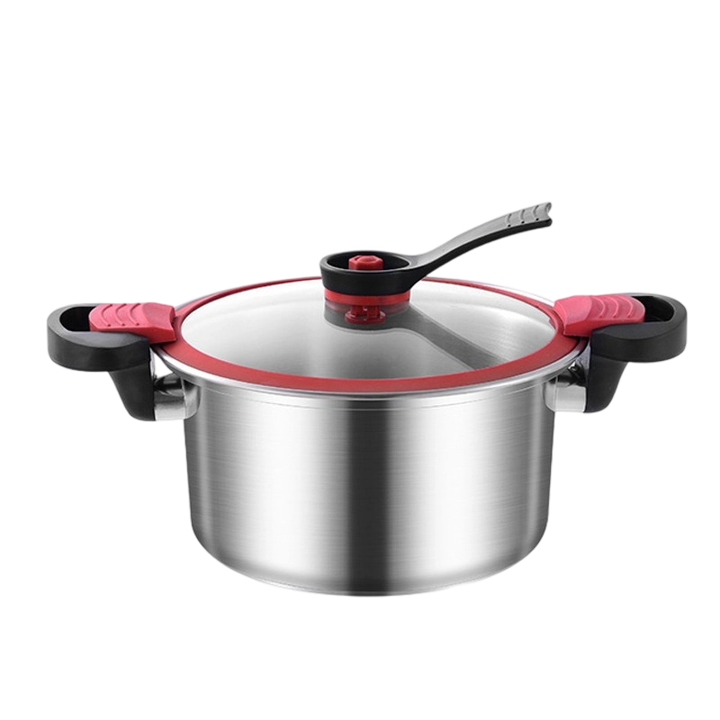 梵澜狸304不锈钢微压锅 复合底带盖汤锅小型压力锅D71 个高清大图