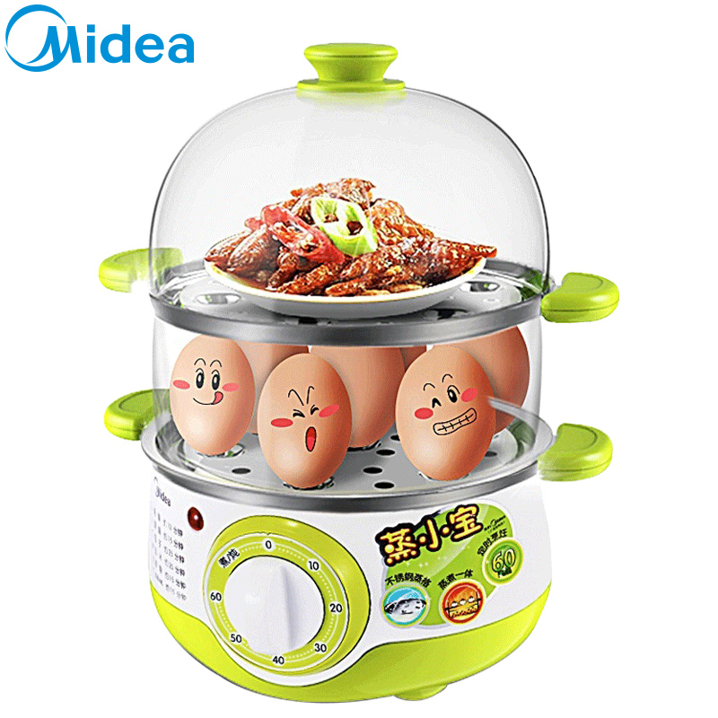 美的(Midea) 电蒸锅 MZ-SYH18-21 煮蛋器 定时烹饪 不锈钢内胆高清大图