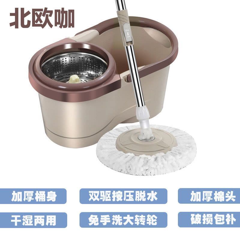 拖地家用拖把旋转拖把桶甩干脱水拖布桶懒人免手洗拖把一拖净图片
