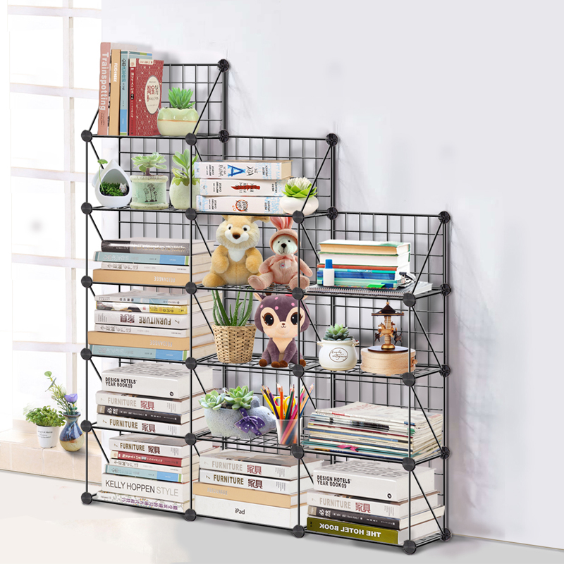 学生用闪电客桌上铁书架落地组装diy简易铁艺放书的架子桌面收纳置物架图片 高清实拍大图 苏宁易购